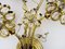 Large Vintage Palwa Flower Crystal and Brass Wall Lights with 4 Lights, 1970s 8