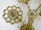Large Vintage Palwa Flower Crystal and Brass Wall Lights with 4 Lights, 1970s 7
