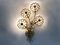 Lampade da parete vintage a 4 luci Palwa Flower in cristallo e ottone, anni '70, Immagine 2