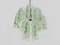 Mid-Century Italian Chandelier with Hanging Glass Plates Green Decor, 1950s 4