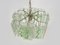 Italienischer Mid-Century Kronleuchter mit hängenden Glasplatten in Grünem Dekor, 1950er 7