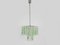 Mid-Century Italian Chandelier with Hanging Glass Plates Green Decor, 1950s 3