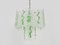 Mid-Century Italian Chandelier with Hanging Glass Plates Green Decor, 1950s 1