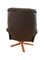 Vintage Danish Swivel Chair in Dark Brown Faux Leather, 1970s 3