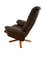 Vintage Danish Swivel Chair in Dark Brown Faux Leather, 1970s, Image 2