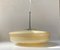 Lámpara colgante Saucer danesa funcionalista de vidrio opalino, años 40, Imagen 1