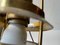 Functionalist Nautical Hanging Lamp in Brass and Opaline Glass from Lyfa, 1970s 8
