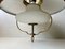 Functionalist Nautical Hanging Lamp in Brass and Opaline Glass from Lyfa, 1970s 3
