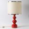 Lámpara de mesa alemana Mid-Century de cerámica roja, años 70, Imagen 1