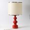 Lámpara de mesa alemana Mid-Century de cerámica roja, años 70, Imagen 5