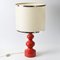 Lámpara de mesa alemana Mid-Century de cerámica roja, años 70, Imagen 7