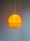 Scandinavian Pendant Lamp in Orange Opaline, 1960s 6