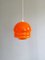 Scandinavian Pendant Lamp in Orange Opaline, 1960s 5