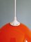 Lámpara colgante escandinava de opalino naranja, años 60, Imagen 7