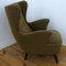Danish Olive Green Mohair Wing Lounge Chair, 1960s 1