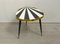 Small Mid-Century German Triangle-Shaped Side Table with White & Black Sunburst Pattern, 1950s, Image 3