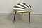 Small Mid-Century German Triangle-Shaped Side Table with White & Black Sunburst Pattern, 1950s 1