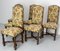 Mid-Century French Dining Chairs in Chestnut and Upholstery, 1960s, Set of 6 3