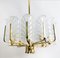 Large Glass Leaves and Brass Chandelier from Orrefors, 1960s 10