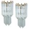 Large Venini Style Clear Gold and Glass Sconces, 1970, Set of 2 1