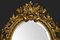 Espejo de pared ovalado de madera dorada tallada, Imagen 2