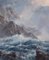 Robert Wee, Crashing Waves on the Rocks, Oil Painting, 1978 1