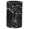 Handmade Column Vase in Satin Black Marquina Marble by Fiammetta V. 1