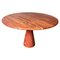 Postmodern Travertine Salmon Dining Table with Pedestal Base by Angelo Mangiarotti, 1980s 1