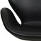 Swan Chair in Black Grace Leather by Arne Jacobsen, Image 7