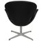 Swan Chair in Black Grace Leather by Arne Jacobsen, Image 5