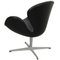Swan Chair in Black Grace Leather by Arne Jacobsen, Image 13
