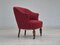 Danish Lounge Chair in Red Furniture Wool, 1950s, Image 1