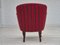 Sillón danés de lana para muebles roja, años 50, Imagen 4