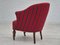 Danish Lounge Chair in Red Furniture Wool, 1950s 3