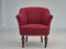 Sillón danés de lana para muebles roja, años 50, Imagen 9