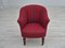 Sillón danés de lana para muebles roja, años 50, Imagen 8