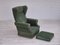 Danish Wingback Armchair in Furniture Velour & Beech Wood, 1970s 13