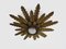 Sunburst Wall or Ceiling Light with Gold Metal Foliage, 1960s 5