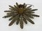 Sunburst Wall or Ceiling Light with Gold Metal Foliage, 1960s 8