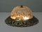 Lámpara de techo Hollywood Regency de vidrio tallado y borde dorado calado, años 60, Imagen 1
