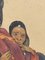 Léa Lafugie, Gouache einer tibetischen Frau mit Kind, 1920er, Gouache, gerahmt 6
