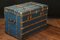 Flat Blue Mail Trunk with Key, Image 3