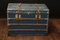Flat Blue Mail Trunk with Key, Image 1