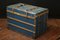 Flat Blue Mail Trunk with Key, Image 4