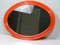 Large Space Age Orange Oval Mirror, 1960s 2