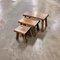Tavolini ad incastro modernisti in quercia, anni '60, set di 3, Immagine 1