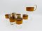 Glass Set & Carafe with Leather Cover by Carl Auboeck, 1960s, Set of 7, Image 5