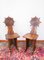 Antique Hand Carved Chestnut Chairs, 1950s, Set of 2, Image 1