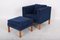 Vintage Armchair and Stool by Børge Mogensen for Fredericia, Set of 2 2