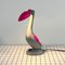 Lámpara de escritorio articulada en forma de tucán en rosa y gris, años 80, Imagen 1